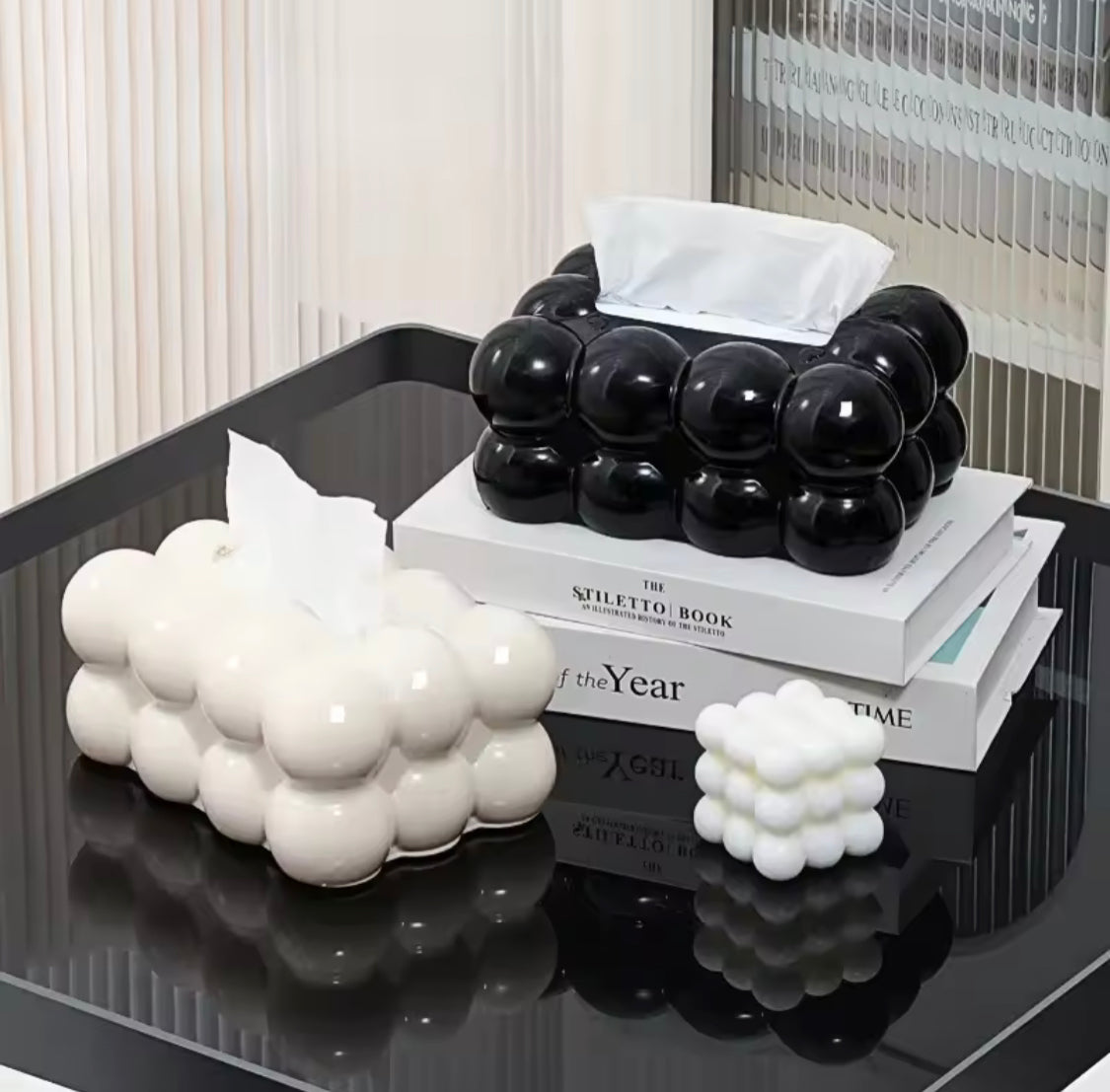 Bubble Shape Tissue Box Holder, Non Slip Ceramic Tissue Box Cover, Desktop Tissue Organizer Bubble Shape Tissue Box Holder, Non Slip Ceramic Tissue Box Cover, Desktop Tissue Organizer